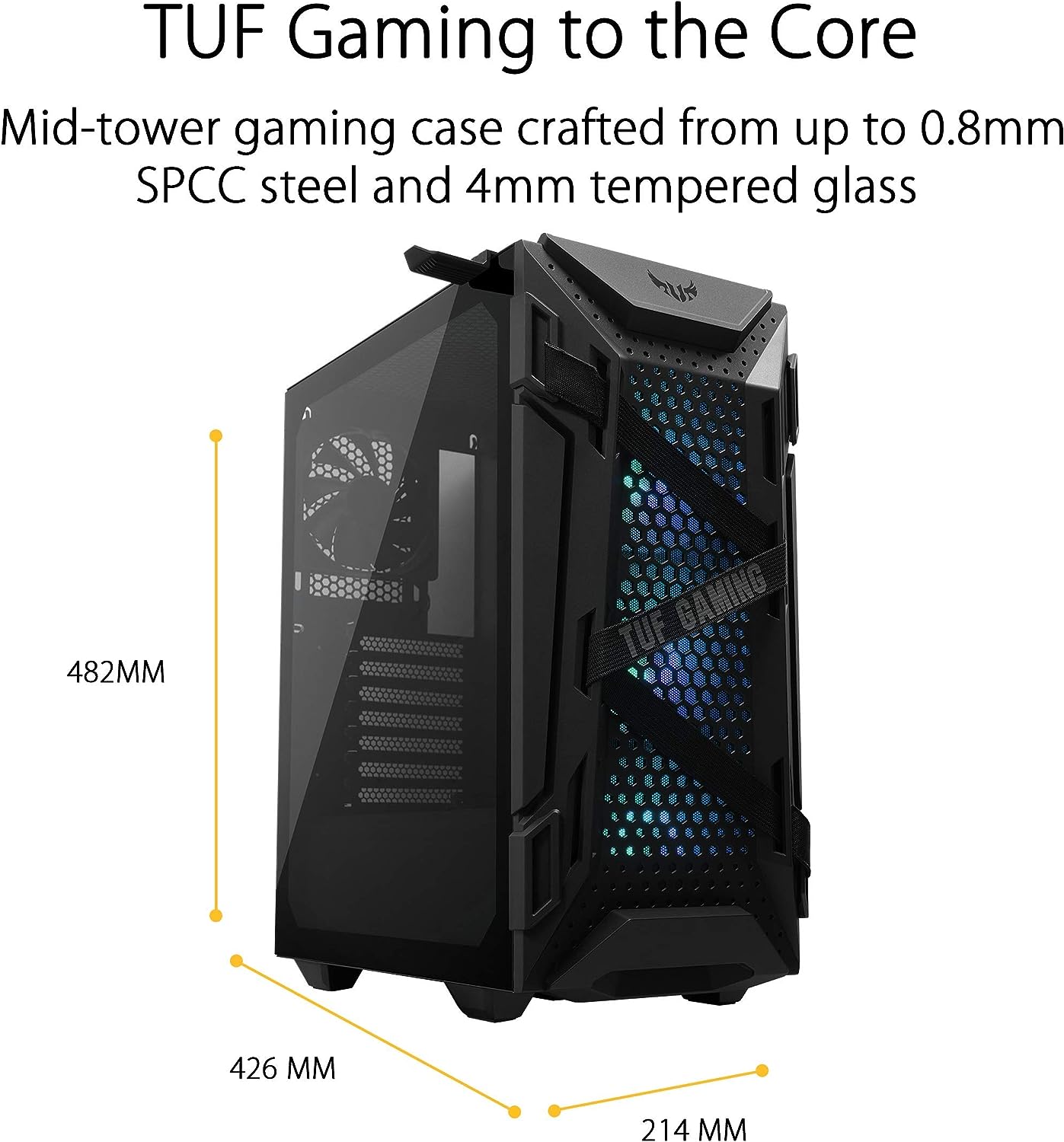 ASUS TUF Gaming GT301 ATX mid-tower tempered glass GAMING CASE ASUS TUF Gaming GT301 ATX mid-tower tempered glass GAMING CASE